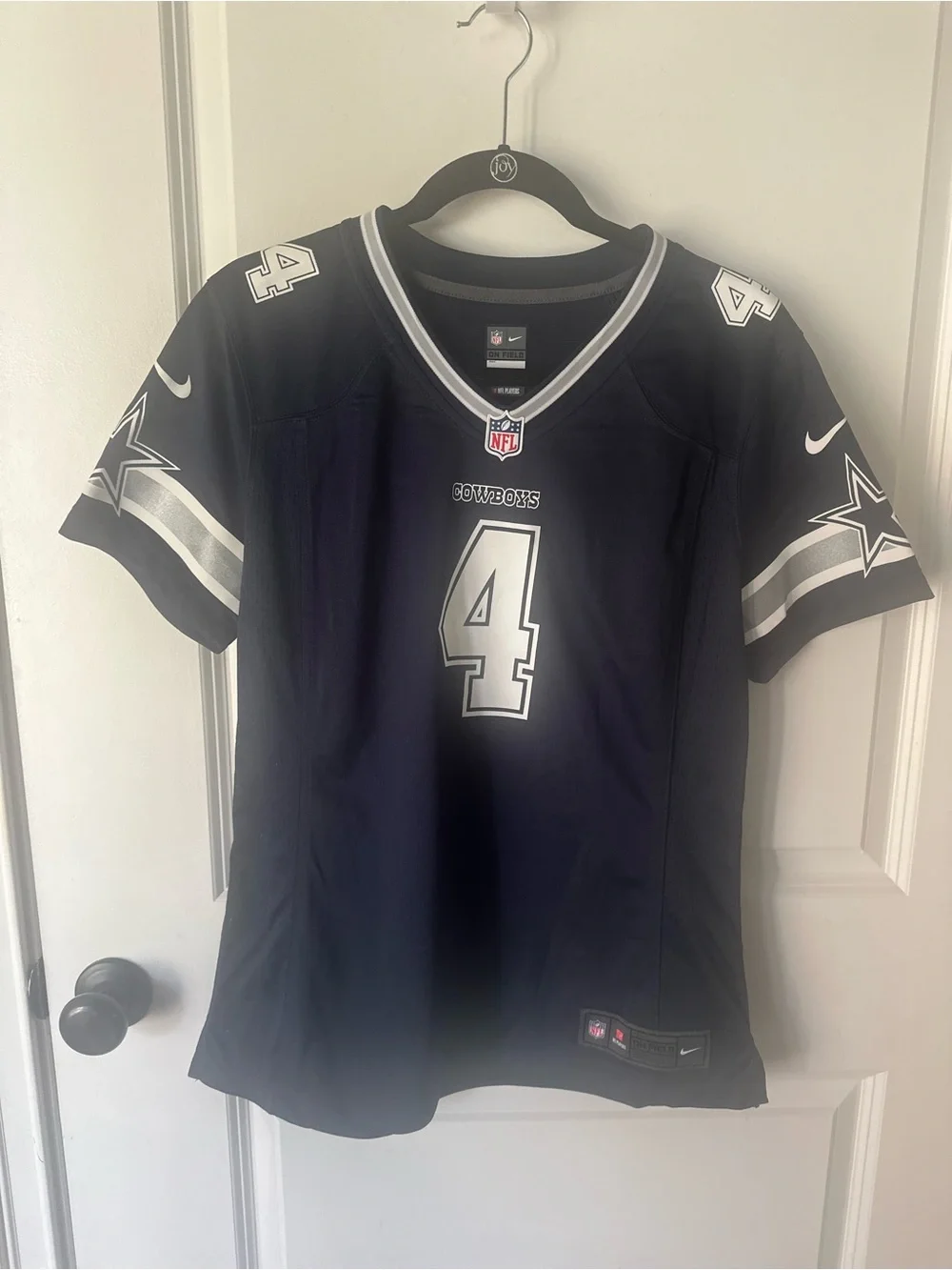 Nike on field large ladies Dallas Cowboys #4 dak Prescott Jersey - Navy & White